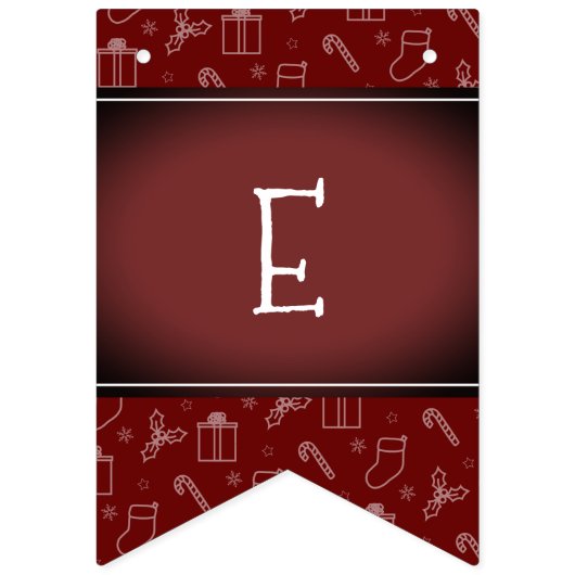 Bannière À Fanions Rouge foncé profond Vignetet Toujours Joyeux Noël (Troisième drapeau)