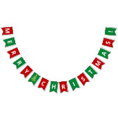 Bannière À Fanions Rouge simple | Green Joyeux Noël salutations (Tout)