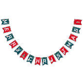 Bannière À Fanions Rouge Vert aquarelle Penguin Joyeux Noël fête (Tout)