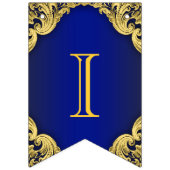 Bannière À Fanions Royal Blue Gold Prince Baby shower (Deuxième drapeau)