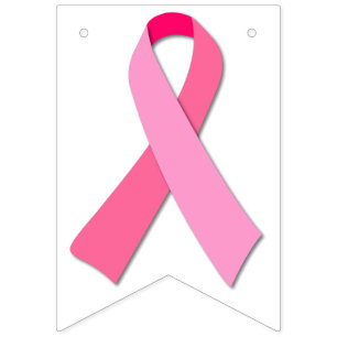 Bannière À Fanions Ruban rose pour la sensibilisation au cancer du se