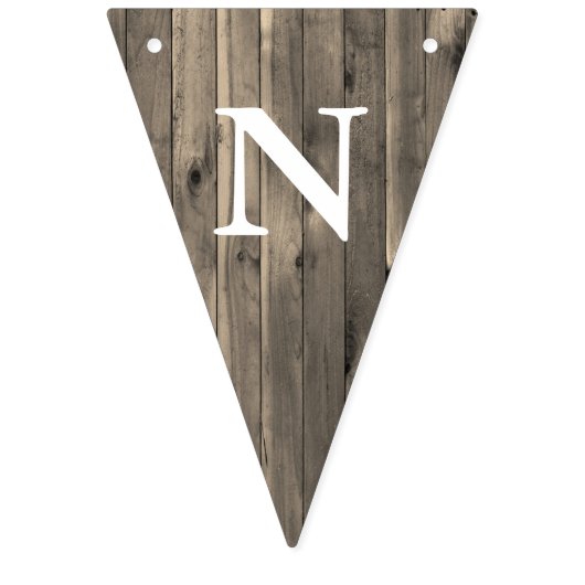 Bannière À Fanions Rustic Brown Wood Look Félicitations (Troisième drapeau)