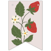 Bannière À Fanions Rustic Elegant Girl's Berry Première fête d'annive (Premier drapeau)