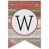 Bannière À Fanions Rustique Coeurs De Grange Nous Avons Un Mariage Hi (Deuxième drapeau)