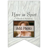 Bannière À Fanions Rustique Mariage Grey Wood Ajouter vos photos (Premier drapeau)