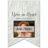 Bannière À Fanions Rustique Mariage Grey Wood Ajouter vos photos (Troisième drapeau)