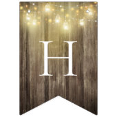 Bannière À Fanions Rustique Mason Jar & Woodgrain Mariage Garden Part (Deuxième drapeau)