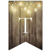 Bannière À Fanions Rustique Mason Jar & Woodgrain Mariage Garden Part (Premier drapeau)