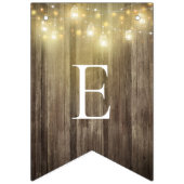 Bannière À Fanions Rustique Mason Jar & Woodgrain Mariage Garden Part (Troisième drapeau)