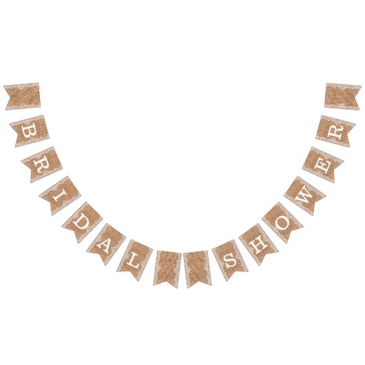 Bannière À Fanions Sacoche Rustique Burlap avec dentelle blanche. Fêt (Tout)