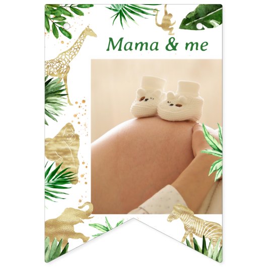 Bannière À Fanions Safari Animaux Jungle Wild Un joyeux anniversaire (Deuxième drapeau)