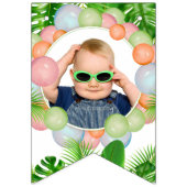 Bannière À Fanions Safari Animaux Wild One Birthday PHOTO (Premier drapeau)