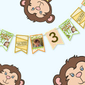 Bannière À Fanions Safari Singe Anniversaire