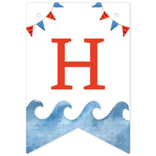 Bannière À Fanions Sailor Nautical Summer (Deuxième drapeau)