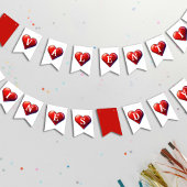 Bannière À Fanions Saint-Valentin Coeur rouge