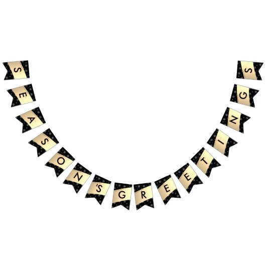 Bannière À Fanions San Serif Elegant Bonnes Fêtes Gold Splash (Tout)