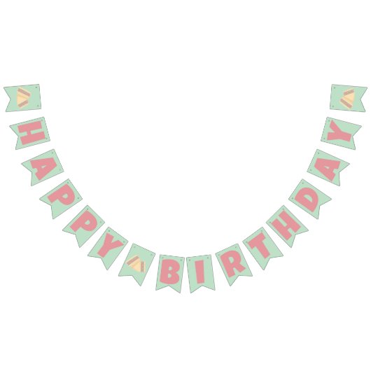 Bannière À Fanions Sandwich à la fraise Matcha Joyeux anniversaire (Tout)