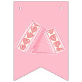 Bannière À Fanions Sandwich aux fraises roses Joyeux anniversaire (Premier drapeau)