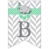 Bannière À Fanions Saupoudrage de bébé vert et gris blanc (Deuxième drapeau)