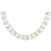 Bannière À Fanions Saupoudrer d'éléphant gris jaune et blanc (Tout)