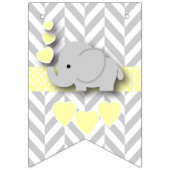 Bannière À Fanions Saupoudrer d'éléphant gris jaune et blanc (Premier drapeau)