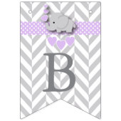 Bannière À Fanions Saupoudrer d'éléphant gris violet blanc (Deuxième drapeau)