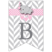 Bannière À Fanions Saupoudrer d'éléphant rose, gris blanc (Deuxième drapeau)