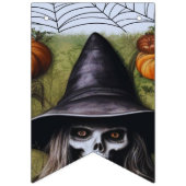 Bannière À Fanions Scary Skeleton Witch pour une fête d'Halloween Dép (Troisième drapeau)