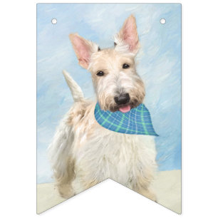 Bannière À Fanions Scottish Terrier Wheaten Dog Painting Art original