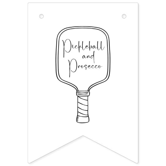 Bannière À Fanions Script moderne Pickleball & Prosecco Fête des mari (huitième drapeau)