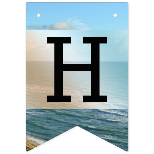 Bannière À Fanions Seascape Beach Mariage Océan Bleu (Deuxième drapeau)
