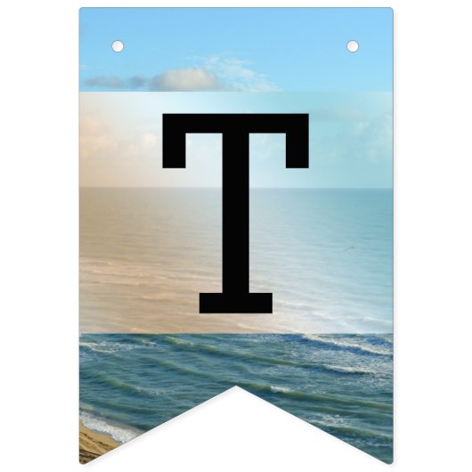 Bannière À Fanions Seascape Beach Mariage Océan Bleu (Premier drapeau)
