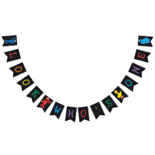 Bannière À Fanions Sesame Street Pals Chalkboard Arc-en-ciel Annivers