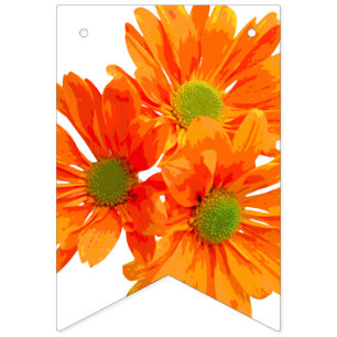 Bannière À Fanions Seulement 3 Gerbera Blossom + votre backgr. & idée
