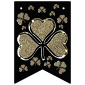 Bannière À Fanions Shamrock Clovers Irlande Black Gold Irish Party (Premier drapeau)