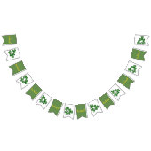 Bannière À Fanions Shamrock irlandais, trèfle vert, 2 shamrock vert (Tout)