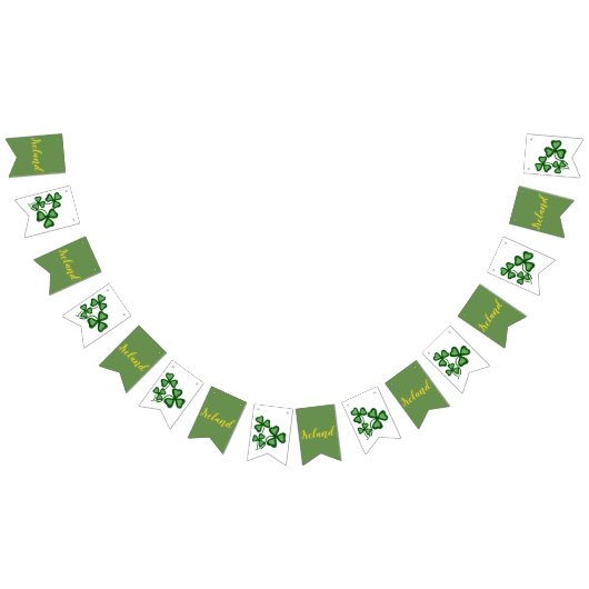 Bannière À Fanions Shamrock irlandais, trèfle vert, 2 shamrock vert (Tout)
