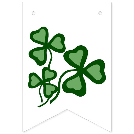 Bannière À Fanions Shamrock irlandais, trèfle vert, 2 shamrock vert (Deuxième drapeau)