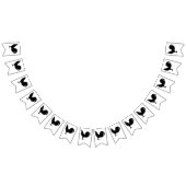 Bannière À Fanions Silhouette de coq de coq de combat (Tout)