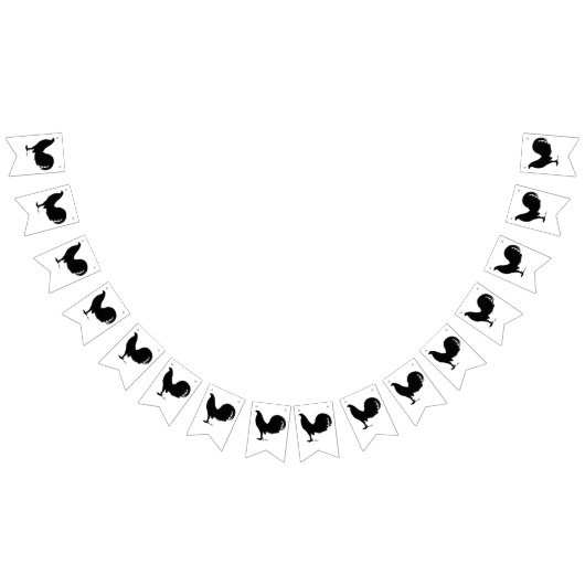 Bannière À Fanions Silhouette de coq de coq de combat (Tout)