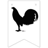 Bannière À Fanions Silhouette de coq de coq de combat (Troisième drapeau)
