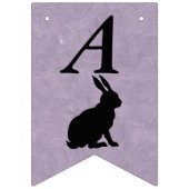 Bannière À Fanions Silhouette noire Joyeux lapin d'anniversaire sur v (Deuxième drapeau)