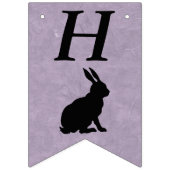 Bannière À Fanions Silhouette noire Joyeux lapin d'anniversaire sur v (Premier drapeau)