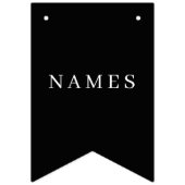 Bannière À Fanions Simple Black Custom Ajouter Votre Nom Élégant (Deuxième drapeau)