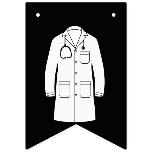 Bannière À Fanions Simple Black White Coat Cérémonie (Premier drapeau)