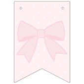 Bannière À Fanions Simple élégante Soft Pastel Rose Bow Joyeux annive (Premier drapeau)