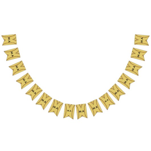 Bannière À Fanions Simple monogramme ajouter votre nom lettre man min (Tout)