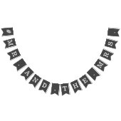 Bannière À Fanions Simple noir et blanc M. et Mme Mariage (Tout)