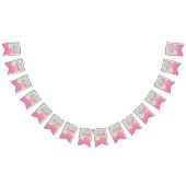 Bannière À Fanions Simple rouge rose étincelant étoiles ajouter votre (Tout)