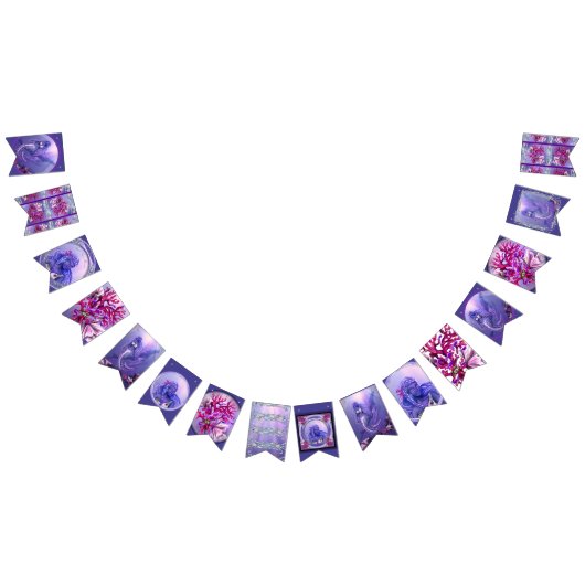 Bannière À Fanions Sirène d'océan violet (Tout)